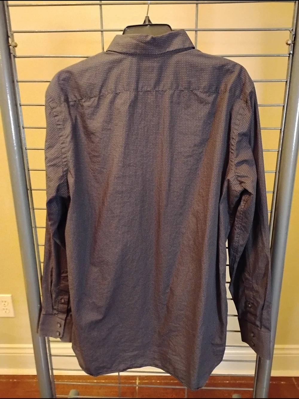 Banana Republic Mens Navy‎ Micro-Print Dress Shirt Long Sleeve Slim Fit